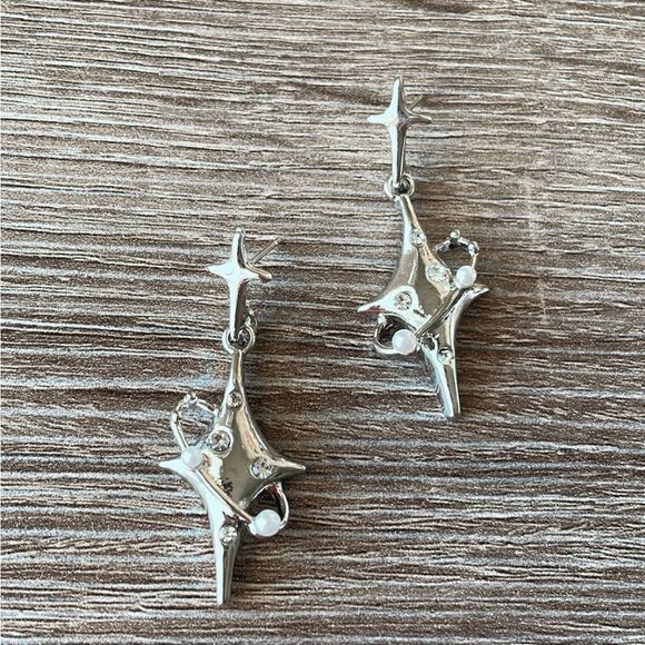 Star statement dropped earrings A122 - Picture 3 of 4